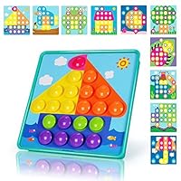 NextX Button Art Preschool Learning Toys Color Matching Puzzle Games Best Gift for Boy (Blue)