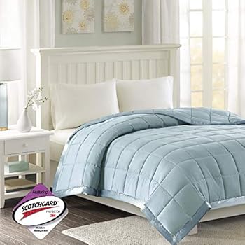 Madison Park Windom Microfiber Down Alternative Stain Resistant Blanket, Full/Queen, Blue