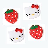 PERFECTSIGHT Switch Silicone Joycon Thumb Grip Caps, Joystick Cover Compatible with Nintendo Switch/OLED/Switch Lite,4PCS (Kitty+Strawberry)
