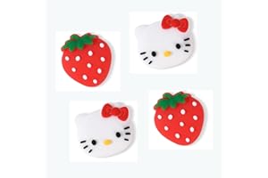 PERFECTSIGHT Switch Silicone Joycon Thumb Grip Caps, Joystick Cover Compatible with Nintendo Switch/OLED/Switch Lite,4PCS (Kitty+Strawberry)