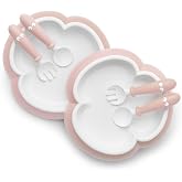 BabyBj&ouml;rn &ndash; RN Baby Plate, Spoon and Fork, 2 Sets, Powder Pink
