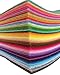 longshine-us 40pcs 4inches x 4inches 1mm Thick Acrylic Stiff Felt Nonwoven Fabric Sheet Pack DIY Craft Patchwork Sewing Squares Assorted Colors for Hobby Crafter