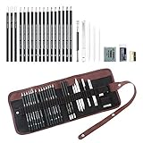 Ensemble de Crayons de Croquis, 24pcs Crayon à Dessin Graphite pour Artiste Adul