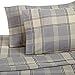 Amazon Brand – Pinzon Plaid Flannel Bed Sheet Set - Full, Grey Plaid