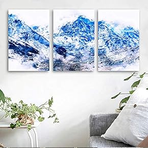 signwin 3 Piece Canvas Wall Art Abstract Mountain...