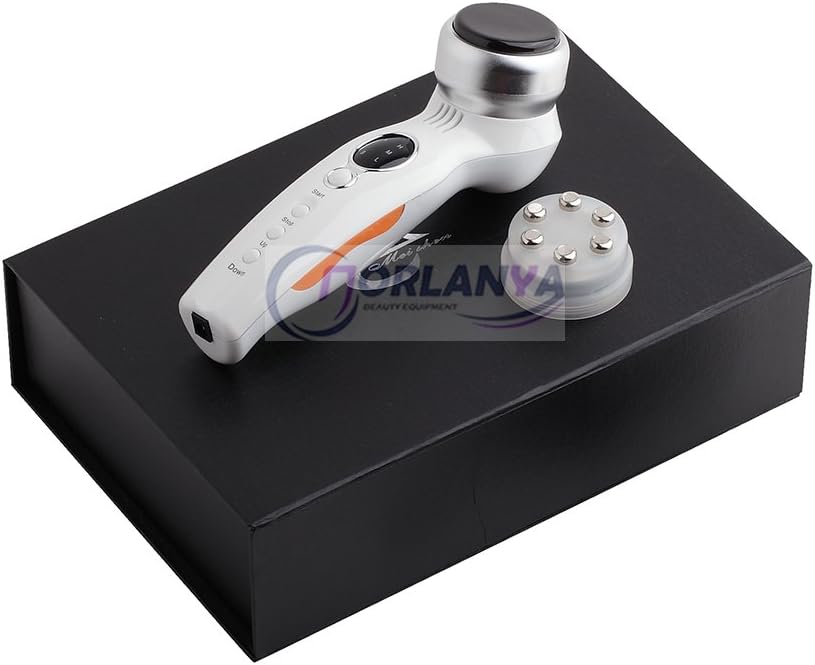 Norlanya Magnetic Hot Therapy with Galvanic RF Radio Frequrncy Skin Tighten Wrinkle Removal Machine - 2 Chanegable Heads, White