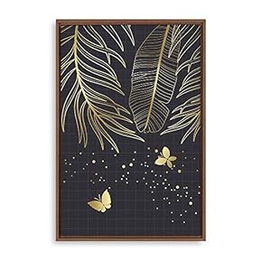 Framed Canvas Wall Art Golden Forest Canvas Prints Home Artwork Decoration for Living Room,Bedroom - 16x24 inches