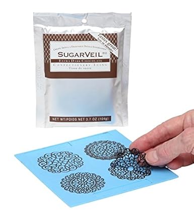 Amazon Com Sugarveil Medallion Topper Mat With Chocolate Sugarveil Icing Grocery Gourmet Food