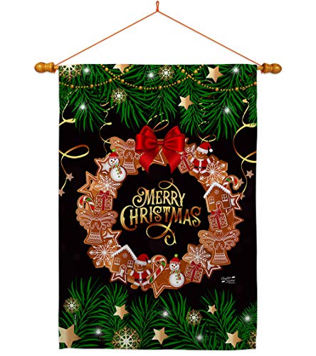 Angeleno Heritage Christmas Wreath House Flag Dowel Set Winter Santa Marry Xmas…