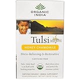 Organic India Tulsi Tea, Honey Chamomile, 18 Count (Pack of 2)