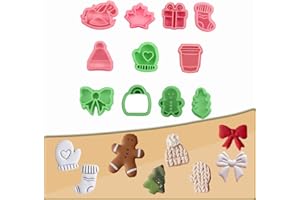WEIKAP Christmas Clay Cutters Christmas Earrings Making,11Shapes DIY Christmas Clay Earrings Cutters Fun Earring Mold (11)