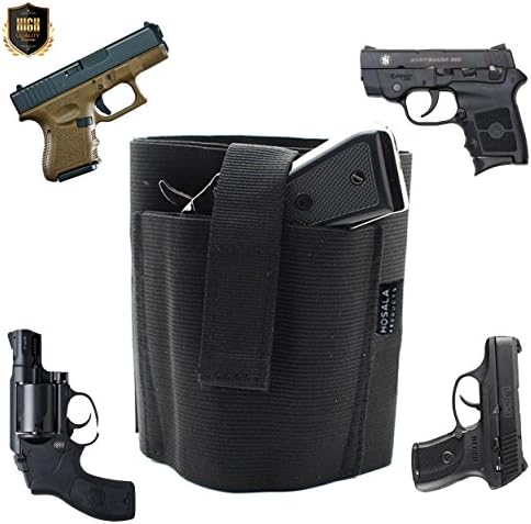 HOSALA - Ankle Holster with Padding for Concealed Carry - Spare Magazine Pouch - Extra Elastic Secure Strap for Pistol Concealment for adults Fits for Frame Pistols and Revolver - gift for women