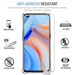 iVoler Cover per Oppo Reno 4 5G / Oppo Reno4 5G, Antiurto Custodia con Paraurti in TPU Morbido e 3 Pezzi Pellicola Vetro… - immagine 4