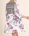 JOYCHEER Womens Floral Dresses Summer Beach Boho V Neck 3/4 Sleeve Casual Mini Dress Plus Size