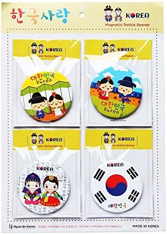 korea magnetic bottle opener/ South Korea souvenirs Gift 4pcs Travel & Tourism