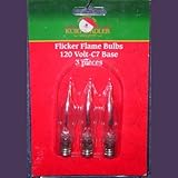 Kurt Adler C7 Flicker Flame Replacement Bulbs For Ul0702 & Ul0740 2 Packs (6 Bulbs)