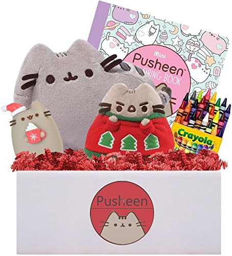 GUND PUSHEEN Christmas Gift Box, 10 inches, Multicolor