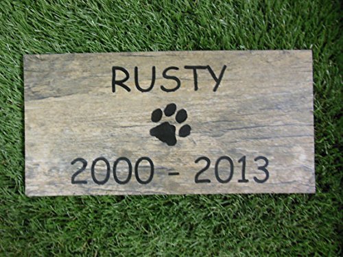 Sandblast Engraved Tile Pet Memorial Headstone Grave Marker Dog Cat npd 6in.x12in.