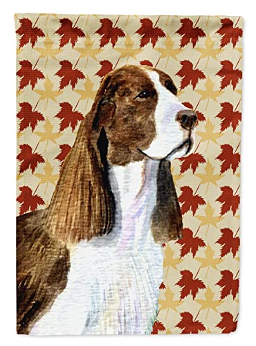 Caroline's Treasures SS4343CHF Springer Spaniel Fall Leaves Portrait Flag Canva…