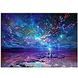 Muhuyi 5D DIY Diamond Painting By Number Kits,Full Diamond Painting Night sky Rhinestone Embroidery Cross Stitch Home Decor (16X12inch/40X30CM)