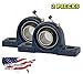 Jeremywell UCP201-8 Pillow Block Bearing (2 Pack), 1/2 inch Bore, 2 Bolt Flange Mounted, Solid Cast Iron Base, Self-Alignment