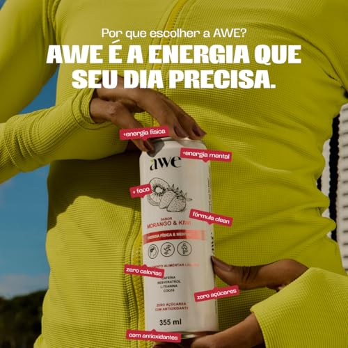 AWE Morango e Kiwi - Pack com 6 unidades - Lata 355 ml