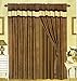 Grand Linen Modern Black, Brown, and White Suede Patchwork Bedroom Window Curtain Drape Set with Sheer Backing 120-by-84-Inch