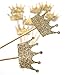 JANOU Gold Glitter Crown Cake Cupcake Topper for Wedding Party Decoration Pack 20pcs