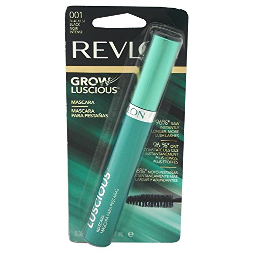Revlon Grow Luscious Mascara and Lash Enhancer for Women, No. 001 Blackest Black/Lilac Shimmer, 0.38 Ounce