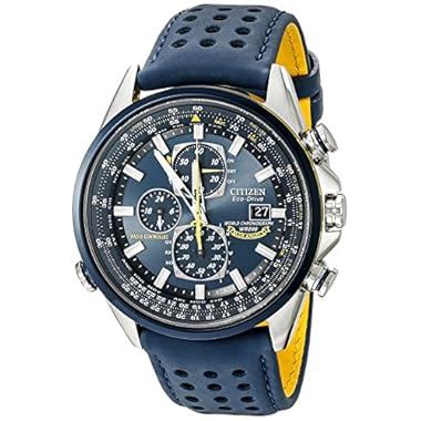 Citizen Men’s Eco-Drive Blue Angels World Chronograph Atomic Timekeeping Watch with Day/Date, AT8020-03L