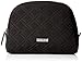 Vera Bradley Women's Microfiber Large Zip Cosmetic Makeup Organizer Bag, Classic Black, One Size