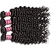 Unice Hair 3 Bundles Deep Wave Hair Bundles, Unprocessed Brazilian Virgin Human Hair Weaves Hair Extensions Natural Color Can Be Dyed and Bleached (20 22 24)