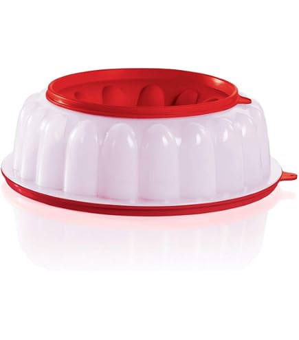 Tupperware Red Rectangular Jumbo Jel Ring Party Mold | 10.5 Cup / 2.5 L Capacity | Multi-Layer Dessert & Dip Mold - View #6