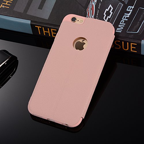 iPhone 6 Plus Case,iPhone 6s Plus Case,DAMONDY Luxury Scrub Wallet Purse Card Holders Design Flip Cover TPU Soft Bumper Microfiber Leather Ultra Case for iPhone 6 Plus / iPhone 6s Plus-Pink - Thumbnail 4