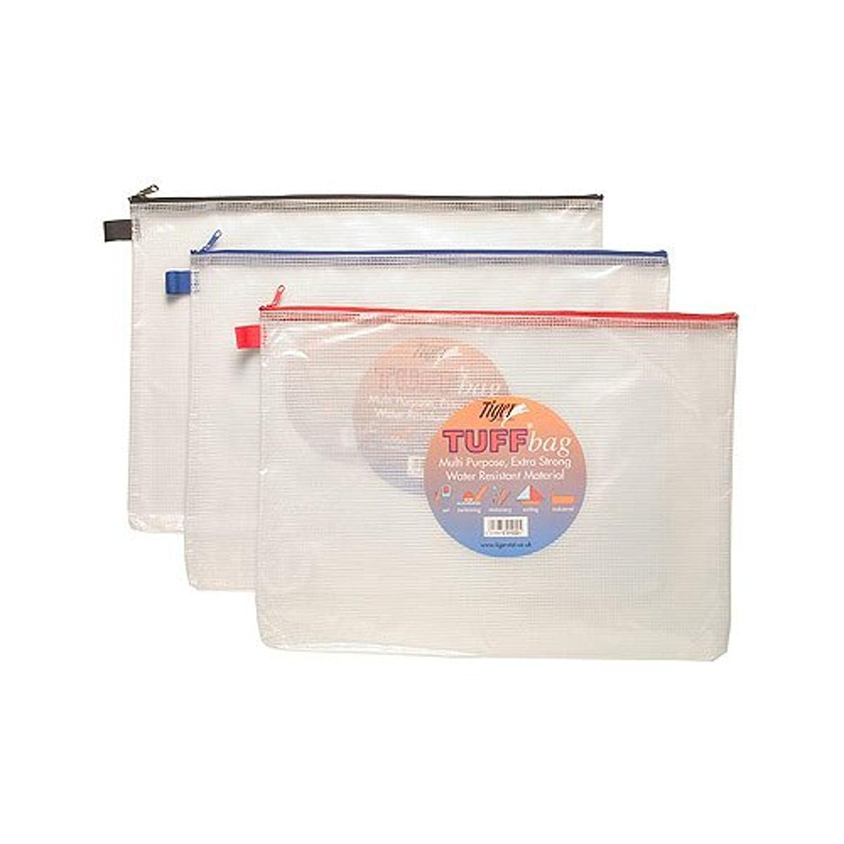 SG Education TS 301022 Tuff Bag, A3 + Size, Clear, 500 mic with Zip