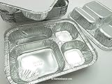 Disposable Aluminum 4 Compartment T.V Dinner Trays with Board Lid by Handi-Foil #4145L (10)