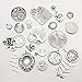 30pcs Antique Silver Mix Skeleton Steampunk Clock Face Watch Gear Cog Wheel Pendant Charms Jewelry Makin for Crafting, Jewelry Findings Making Accessory For DIY Necklace Bracelet M78
