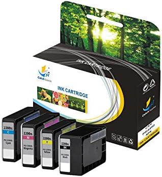 Catch Supplies PGI-2200 4 Pack Replacement High Yield Ink Cartridge Compatible with Canon Maxify MB5020 iB4120 MB5320 MB5420 MB5120 iB4020 Printers |Black, Cyan, Magenta, Yellow|