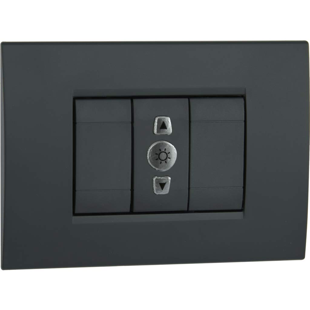VEMER VE772300 Model REGOLO Grigio Dimmer for Controlling The luminosy Intensity of Lights. Flush-mounting, 230Vac. Color Anthracite Grey