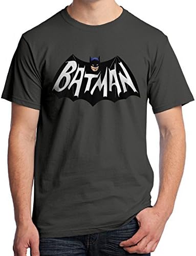 Batman Logo T-Shirt 1960's TV Series 3206 (X-Large, Charcoal)