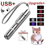 GO! On The Rechargeable Upgrade Pet Training Exercise Chaser Tool, 3 Mode,7-in-1 Cat Light Toy+A Small Pet Tag