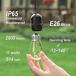 Afirst Outdoor Edison String Lights 48FT - Patio