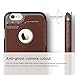 iPhone 6S Case, elago® [Leather Flip][Brown/Metallic Dark Grey] - [Card Slot][Screen Protection][Premium Hybrid Construction] – for iPhone 6/6S