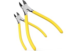 OTLOOMTBT 6-In and 5-In 2 PCS Ultra Sharp Compact Wire Cutters with Long Flat Nose Pliers Ideal for Cutting Crafts, Flowers, Plastics, Appliances and Any Clean Cutting Needs Powerful Wire Cutter