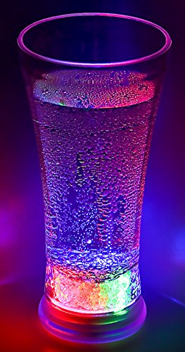 LED-Highlights Led Glas Becher Iceglas 400 ml Led bunt oder blinkend Batterie wechselbar Bar Kunststoff Trinkglas… – Bild 4