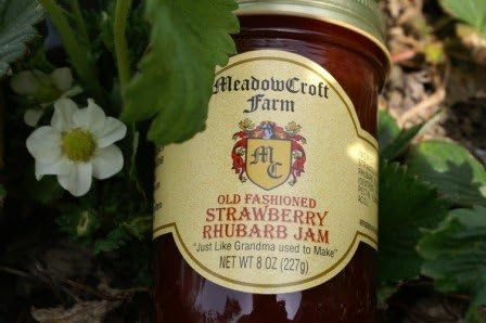All Natural Strawberry Rhubarb Jam - 2 PACK - Delicious Fresh Old Fashion Jams, Jelly, Preserves, & Marmalades by Meadowcroft Farm