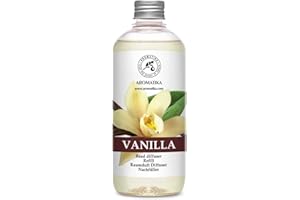 AROMATIKA Vanilla Diffuser Refill w/Natural Essential Vanilla Oil 17 Fl Oz - Intensive - Fresh & Long Lasting Fragrance - Reed Diffuser Oil - Best for Aromatherapy - SPA - Home - Office - Fitness Club