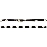 M&F Western Products Genuine Leather Hatband with Oval Silver Conchos, 27" x 3/8"