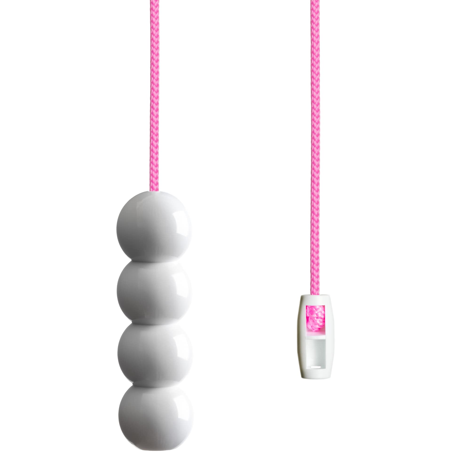 Light Pull Cord String with a Bead Style Ice White Handle, Choice of Bright and Fun Cord Colours. (Bright Pink)