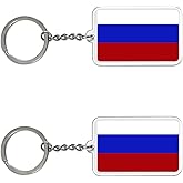 FHZJKJX 2 Pack Russia Flag Keychain Russian Key Ring-(Russia)